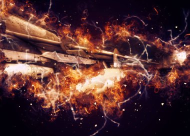 Amerikan savaş uçağı resim sanatı klasiği çiziyor.