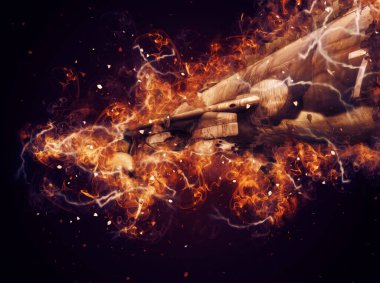 Amerikan savaş uçağı resim sanatı klasiği çiziyor.