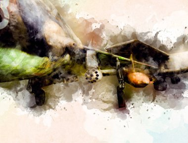 Amerikan savaş uçağı resim sanatı klasiği çiziyor.