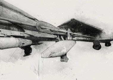 Amerikan savaş uçağı resim sanatı klasiği çiziyor.