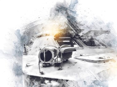 Bir amfibi piyade savaş tankı.