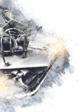 Bir amfibi piyade savaş tankı.