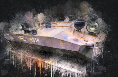 Bir amfibi piyade savaş tankı.