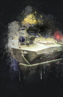 Bir amfibi piyade savaş tankı.