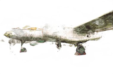 Amerikan savaş uçağı resim sanatı klasiği çiziyor.