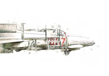 Amerikan savaş uçağı resim sanatı klasiği çiziyor.