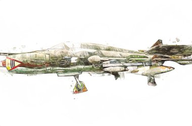Amerikan savaş uçağı resim sanatı klasiği çiziyor.