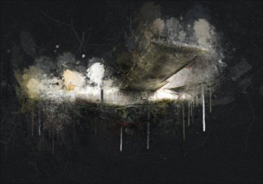 Amerikan savaş uçağı resim sanatı klasiği çiziyor.