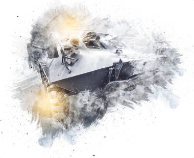 Askeri zırhlı araç savaş fotoğrafı Eski antika model mobil