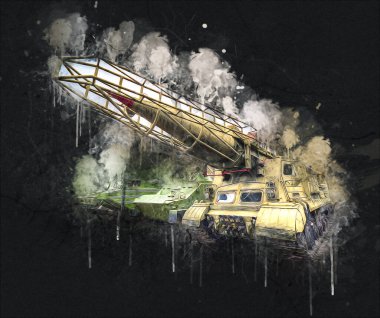 Uçaksavar füze tankı retro vintage