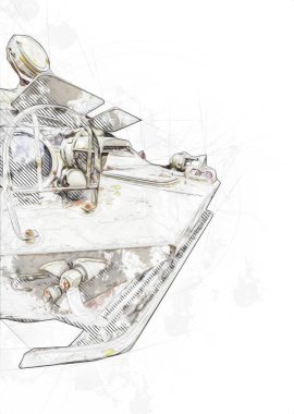 Bir amfibi piyade savaş tankı.