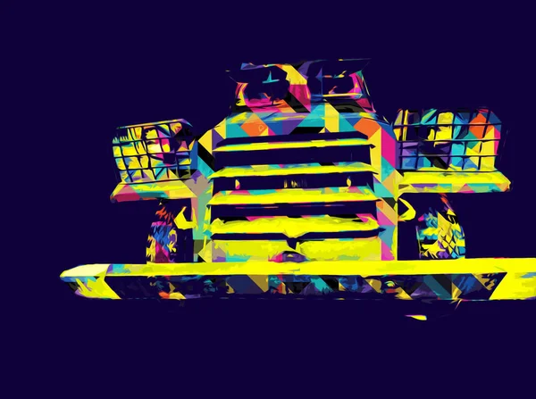 Vehículo Blindado Técnica Militar Camión Arte Ilustración Aislado Boceto —  Fotos de Stock