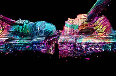 Vintage tank izole çizim sanat illüstrasyonu