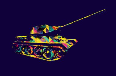 Vintage tank izole çizim sanat illüstrasyonu