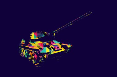 Vintage tank izole çizim sanat illüstrasyonu