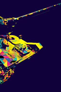 Vintage tank izole çizim sanat illüstrasyonu