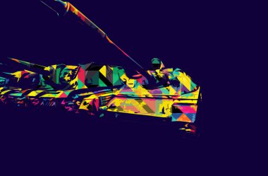 Vintage tank izole çizim sanat illüstrasyonu