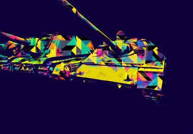 Vintage tank izole çizim sanat illüstrasyonu