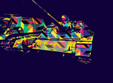 Vintage tank izole çizim sanat illüstrasyonu