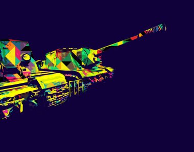 Vintage tank izole çizim sanat illüstrasyonu