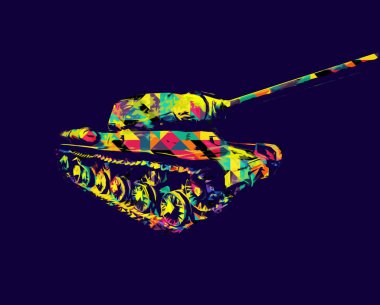 Vintage tank izole çizim sanat illüstrasyonu