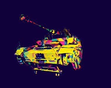 Vintage tank izole çizim sanat illüstrasyonu