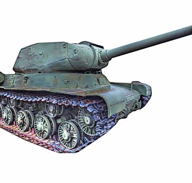 Vintage tank izole çizim sanat illüstrasyonu