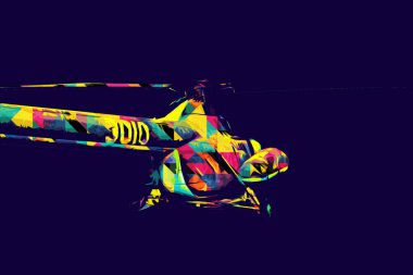 askeri helikopter resim sanatı klasiği çiziyor