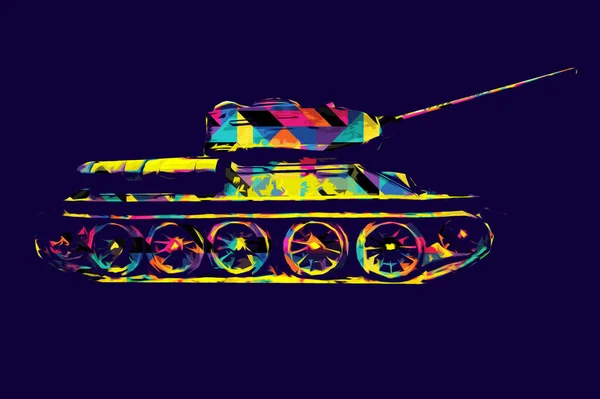 Vintage Tank Geïsoleerde Tekening Schets Kunst Illustratie — Stockfoto