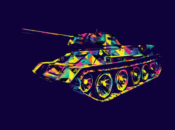 Vintage tank izole çizim sanat illüstrasyonu