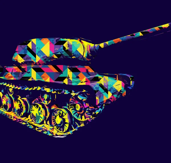 Vintage tank izole çizim sanat illüstrasyonu