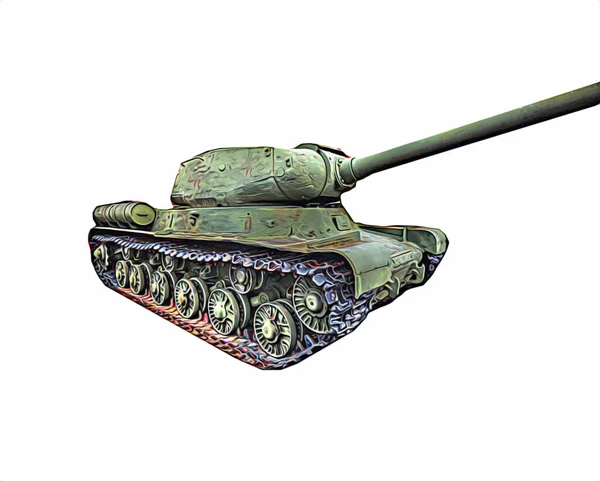 Vintage Tank Geïsoleerde Tekening Schets Kunst Illustratie — Stockfoto