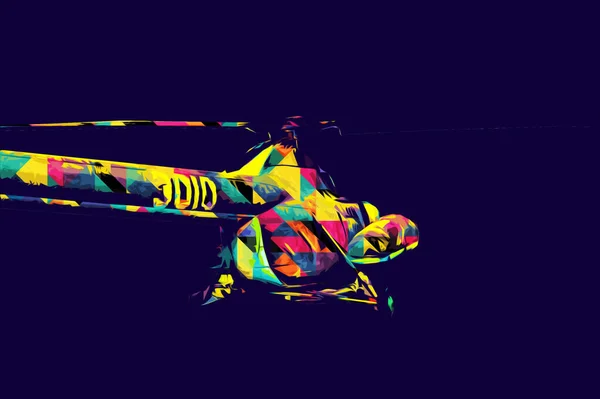軍用ヘリコプターイラストアートヴィンテージ — ストック写真
