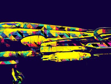 Amerikan savaş uçağı resim sanatı klasiği çiziyor.