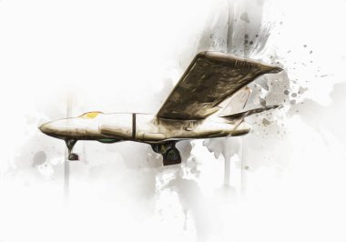 Amerikan savaş uçağı resim sanatı klasiği çiziyor.