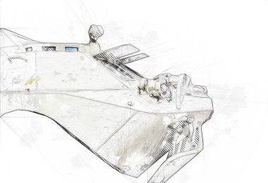 Askeri zırhlı araç savaş fotoğrafı Eski antika model mobil