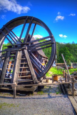 Conwy Castle eski kaldırma ekipmanı sanat illüstrasyonu antika eskiz