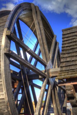 Conwy Castle eski kaldırma ekipmanı sanat illüstrasyonu antika eskiz