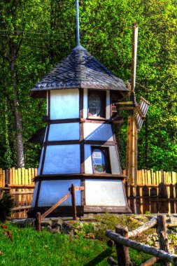 Eski bir yel değirmeni fotoğraf klasiği çizimi