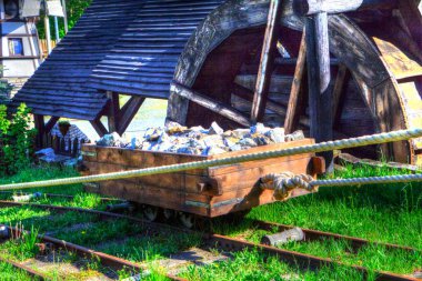 Gümüş, altın, bakır madeni, ortaçağ tarihi sanat illüstrasyonu antika eskiz.