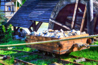 Gümüş, altın, bakır madeni, ortaçağ tarihi sanat illüstrasyonu antika eskiz.