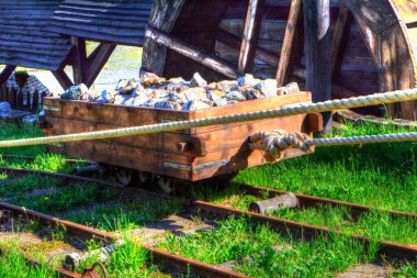 Gümüş, altın, bakır madeni, ortaçağ tarihi sanat illüstrasyonu antika eskiz.