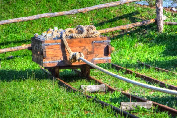 Mining Cart Silver Gold Copper Mine Mediaeval Old History Art — Stock Photo, Image