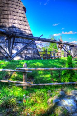 Ortaçağ maden yerleşiminde altın durulama yalakları, ortaçağ tarihi sanat illüstrasyonları antika eskizler