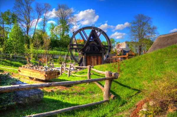 Troughs Gold Rinsing Medieval Mine Settlement Medieval Old History Art — Fotografia de Stock