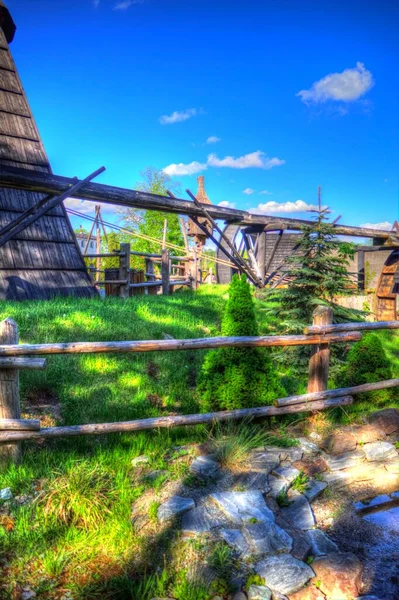 Troughs Gold Rinsing Medieval Mine Settlement Medieval Old History Art — Fotografia de Stock