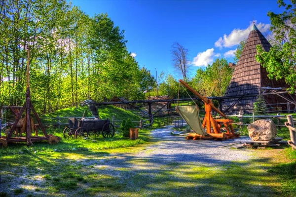 Troughs Gold Rinsing Medieval Mine Settlement Medieval Old History Art — Fotografia de Stock