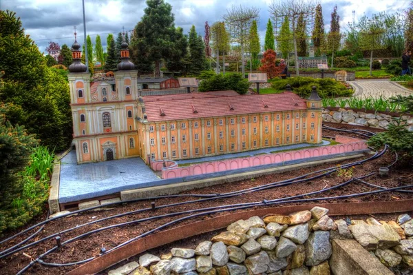 Iglesia Klodzko Desde Aire Fuerte Arte Ilustración Retro Vintage Antiguo — Foto de Stock