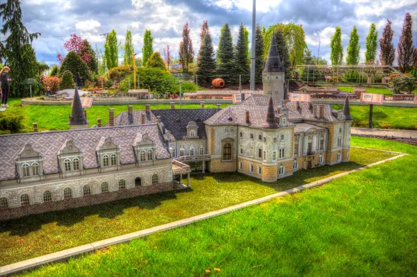 Panorama Palácio Bokw Vista Aérea Arte Ilustração Retro Vintage Antiguidade — Fotografia de Stock