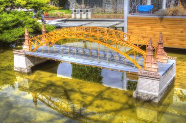 Wrocaw, zwierzyniecki köprüsü, Wrocaw nehri, Polonya, sanat illüstrasyonu antika eskiz